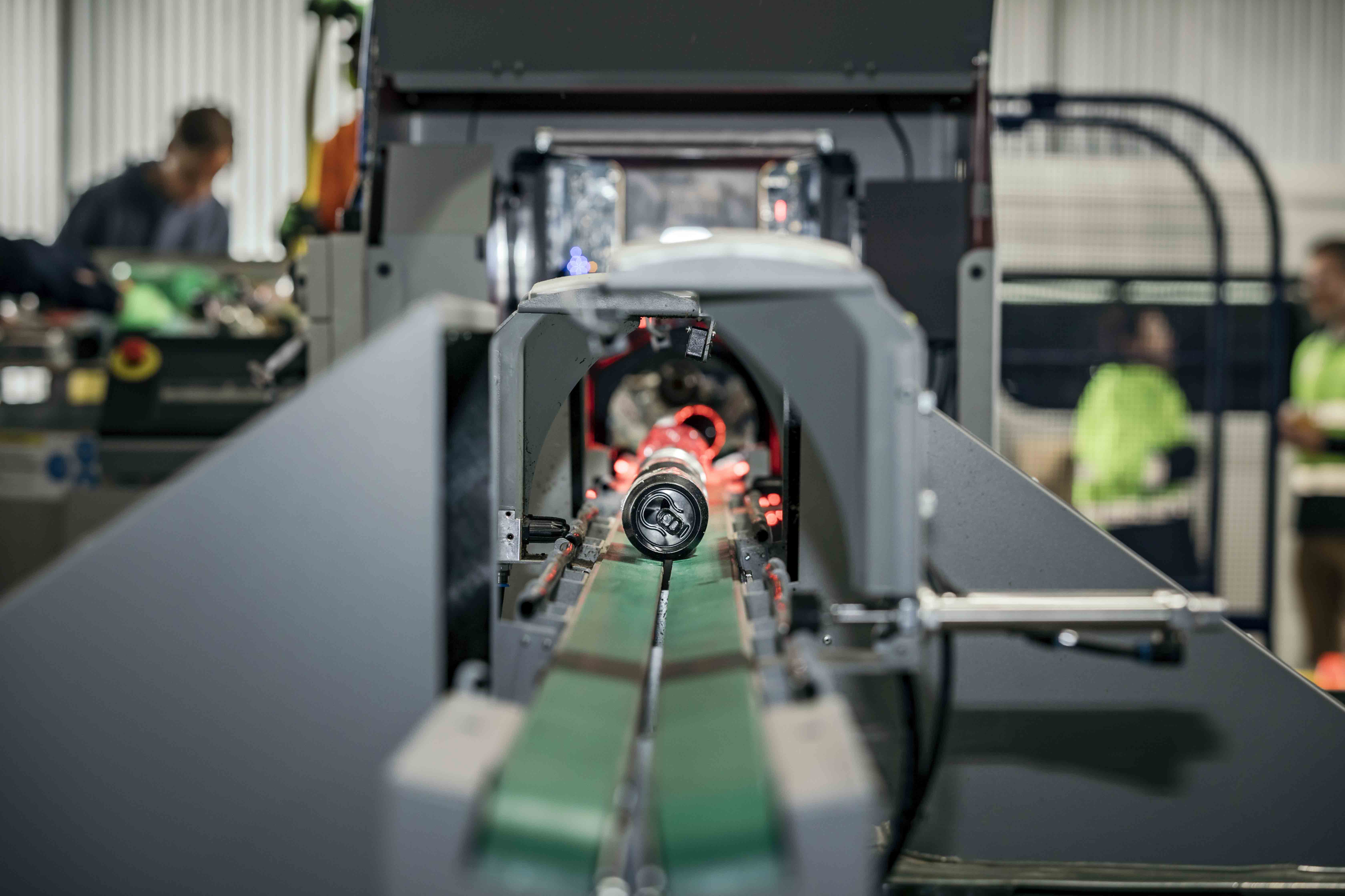 Containers on a conveyer belt as part of the Victorian CDS